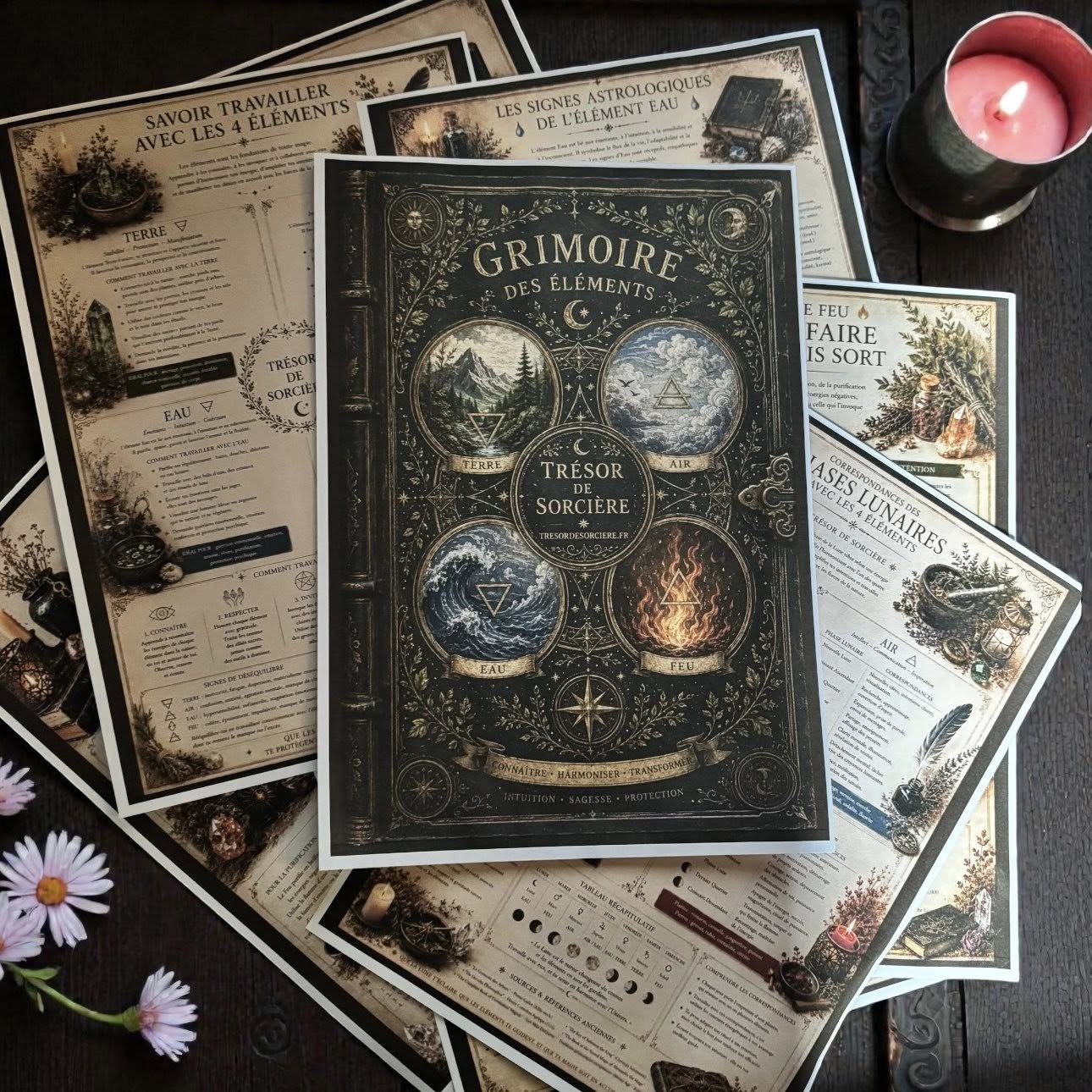 Téléchargement 24 pages de grimoire "Les 4 éléments"