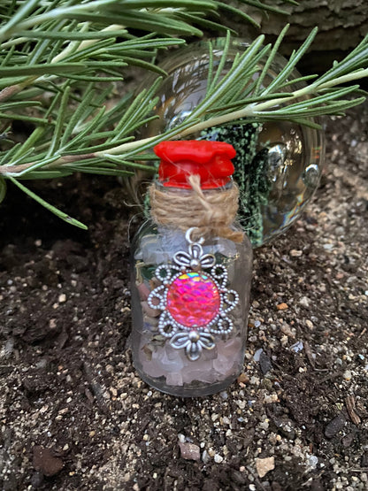 Spell jars, bouteille de sorcière ATTRACTLOVE, fiole d’attraction, sorcellerie, magie amour, rituel, ésotérique, wicca, witchy, sorcière,