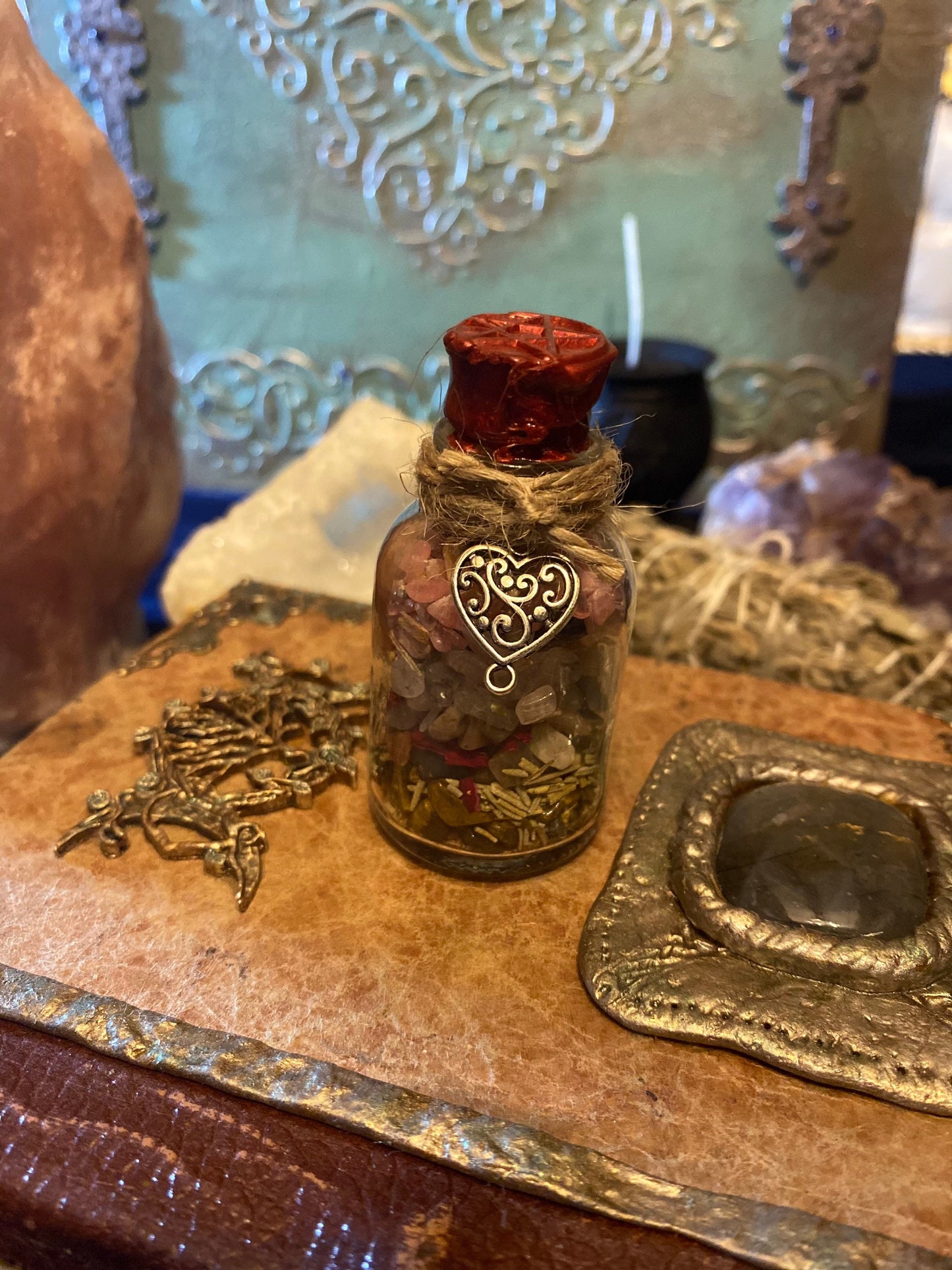 spelljars HARMONIA fiole protection couple fiole, sorcellerie, ésotérique, sorcière, witchy, occultisme, wicca, wiccan, rituel, autel,