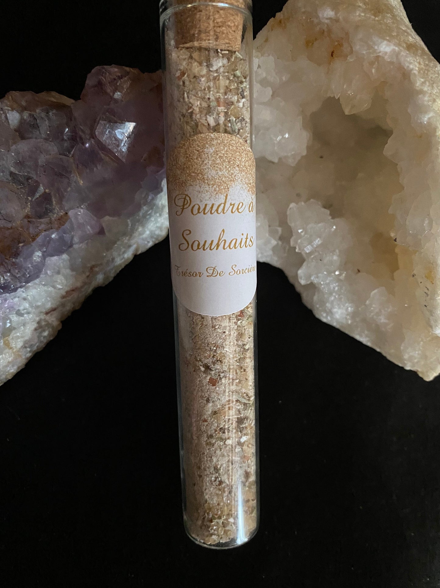 tube de sel noir, poudres à souhaits, sel rose , fiole sels magique, sorcellerie, rituels, occultisme, ésotérique, sorcière, wicca, witchy