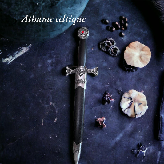 Athamé celtique, athamé rituel, poignard sorcière, athamé