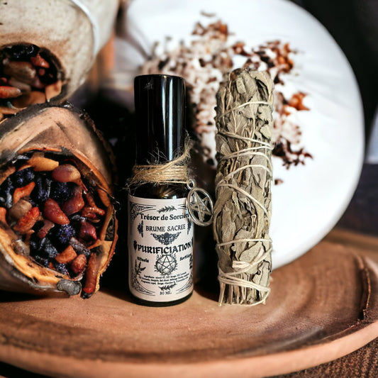 Brume sacrée purification, ésoterique, sorcellerie, occultisme, wicca, sorcière, autel, dégagement, mauvaises énergies, witchy, witch,