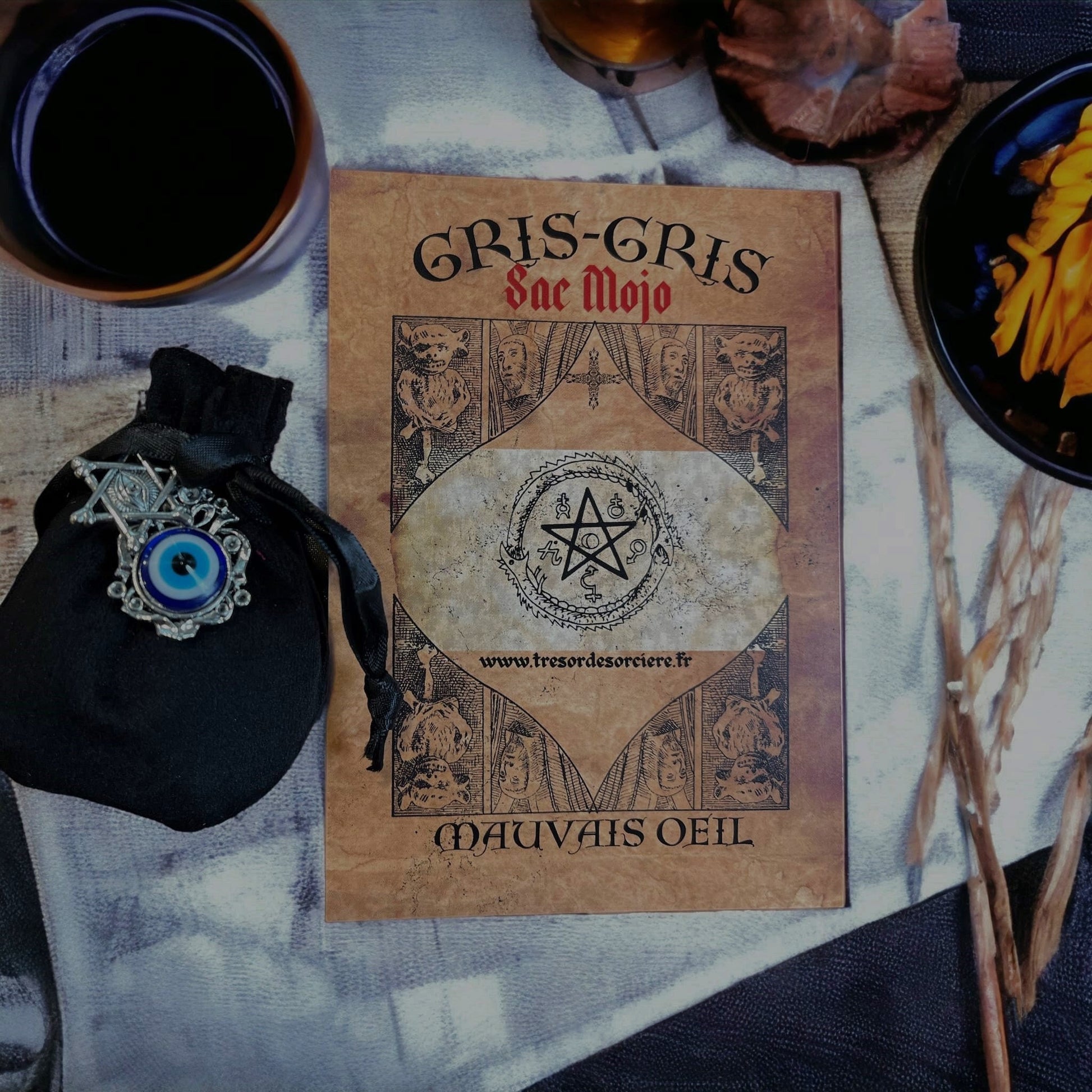 Sac mojo mauvais œil, mojo bag, amulette, talisman