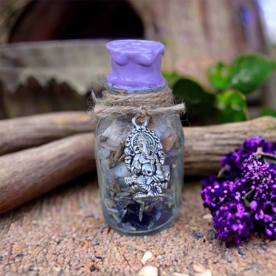 Spell jar peurs et angoisses ZENIA - fiole, sorcière, wicca, sorcellerie, witchy, rituel, autel, ésotérique, spell, spell jars