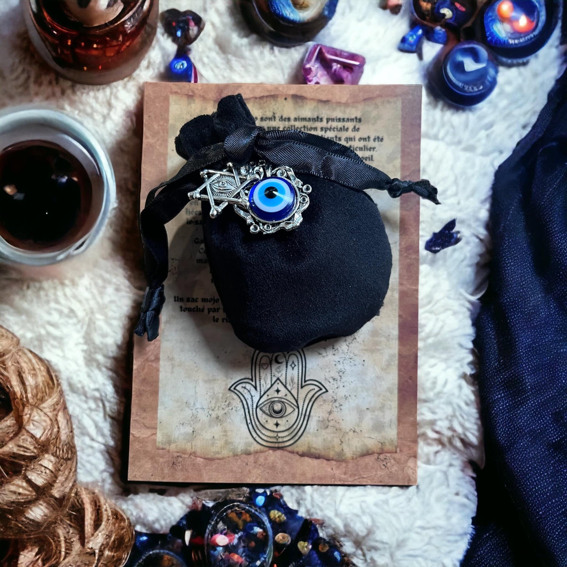 Sac mojo mauvais œil, mojo bag, amulette, talisman