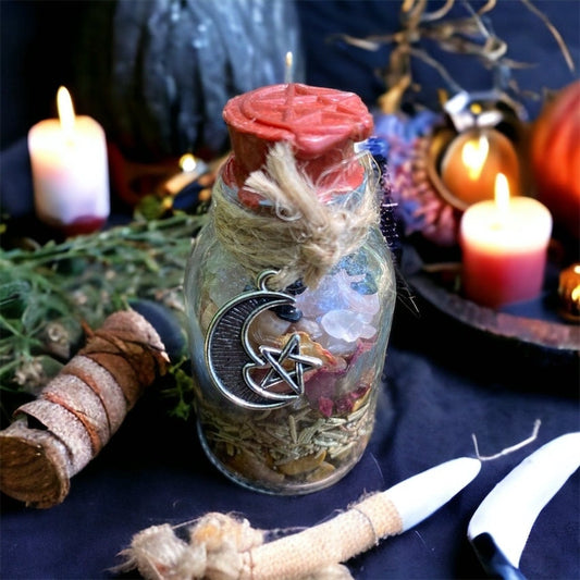 spelljars HARMONIA fiole protection couple fiole, sorcellerie, ésotérique, sorcière, witchy, occultisme, wicca, wiccan, rituel, autel,