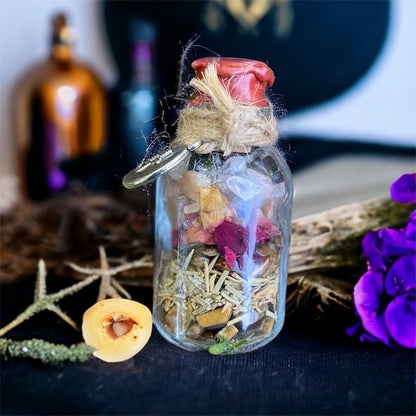 spelljars HARMONIA fiole protection couple fiole, sorcellerie, ésotérique, sorcière, witchy, occultisme, wicca, wiccan, rituel, autel,