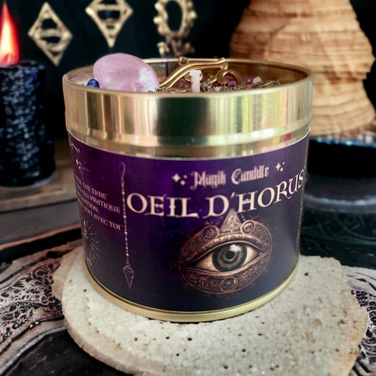bougie divination "oeil Horus" ésotérique, sorcière, rituel,
