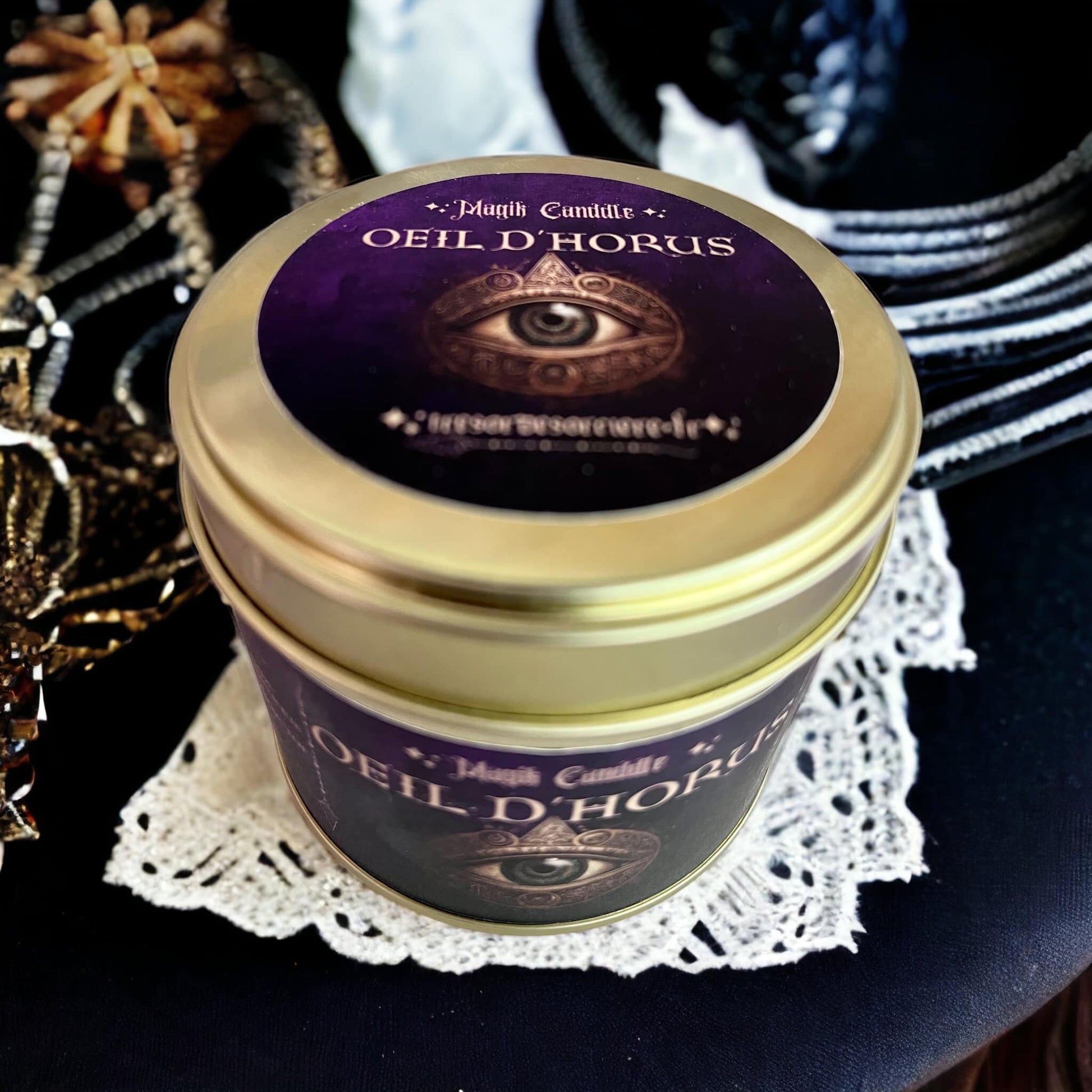 bougie divination "oeil Horus" ésotérique, sorcière, rituel,