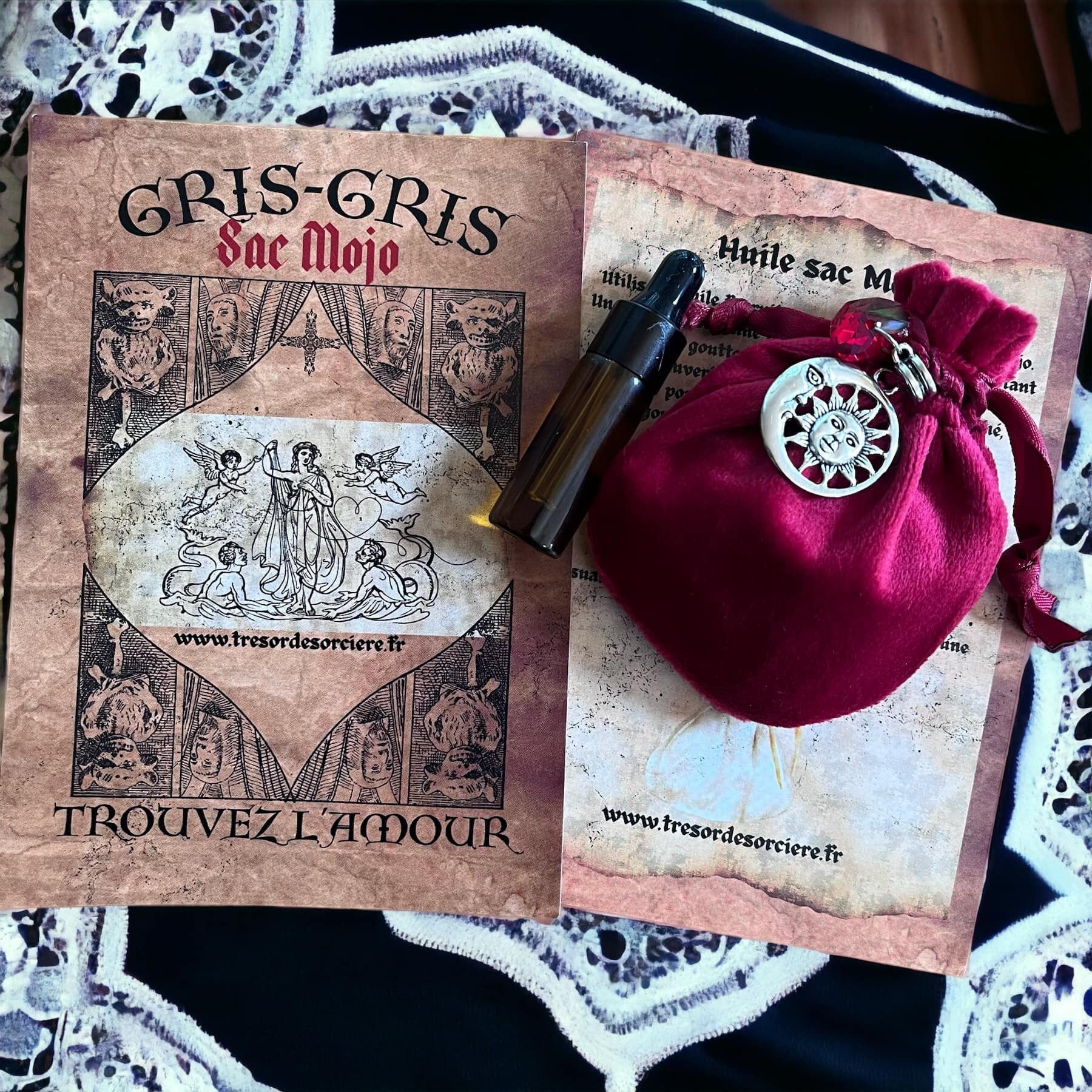 Sac mojo "trouvez l'amour", mojo bag, amulette amour, talisman amour