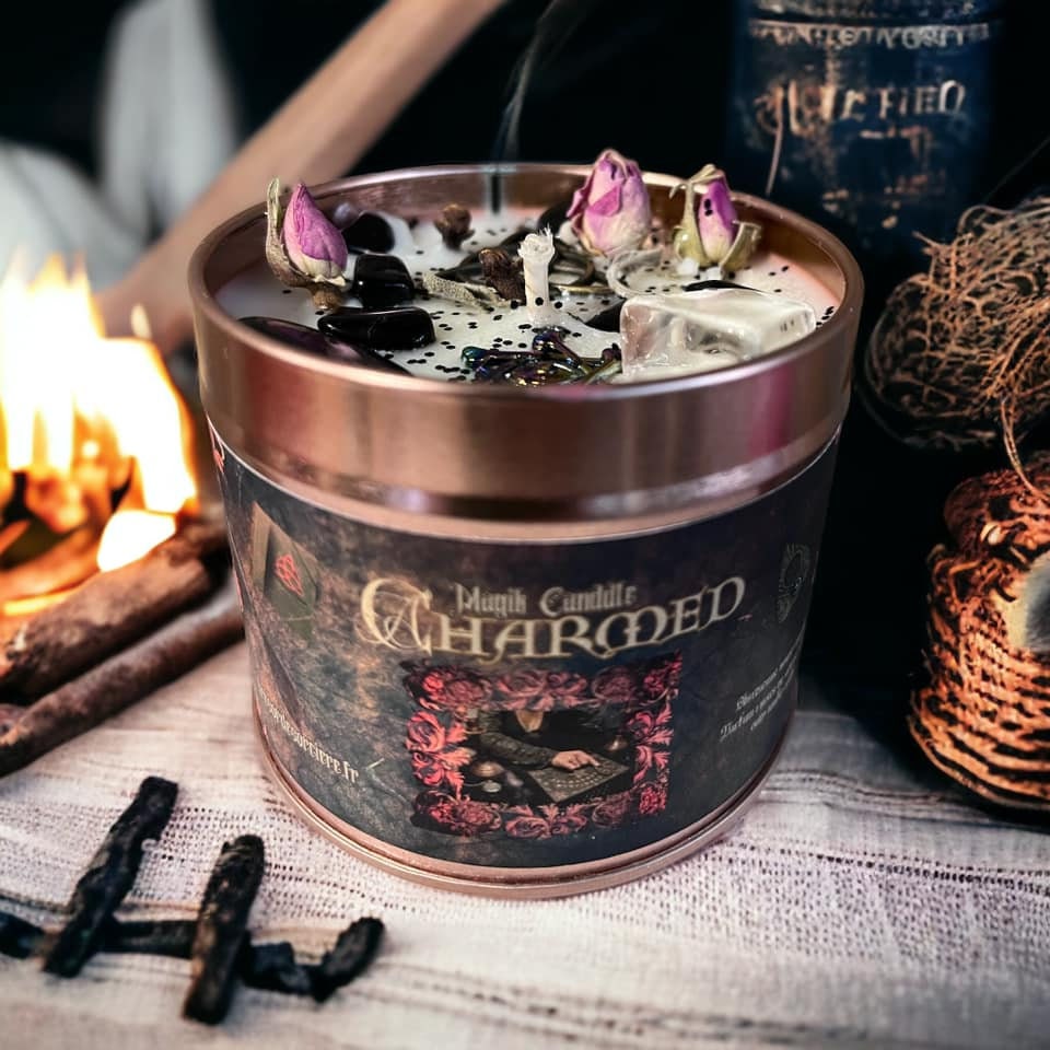 Bougie "Charmed", bougie sorcière, bougie d'intention