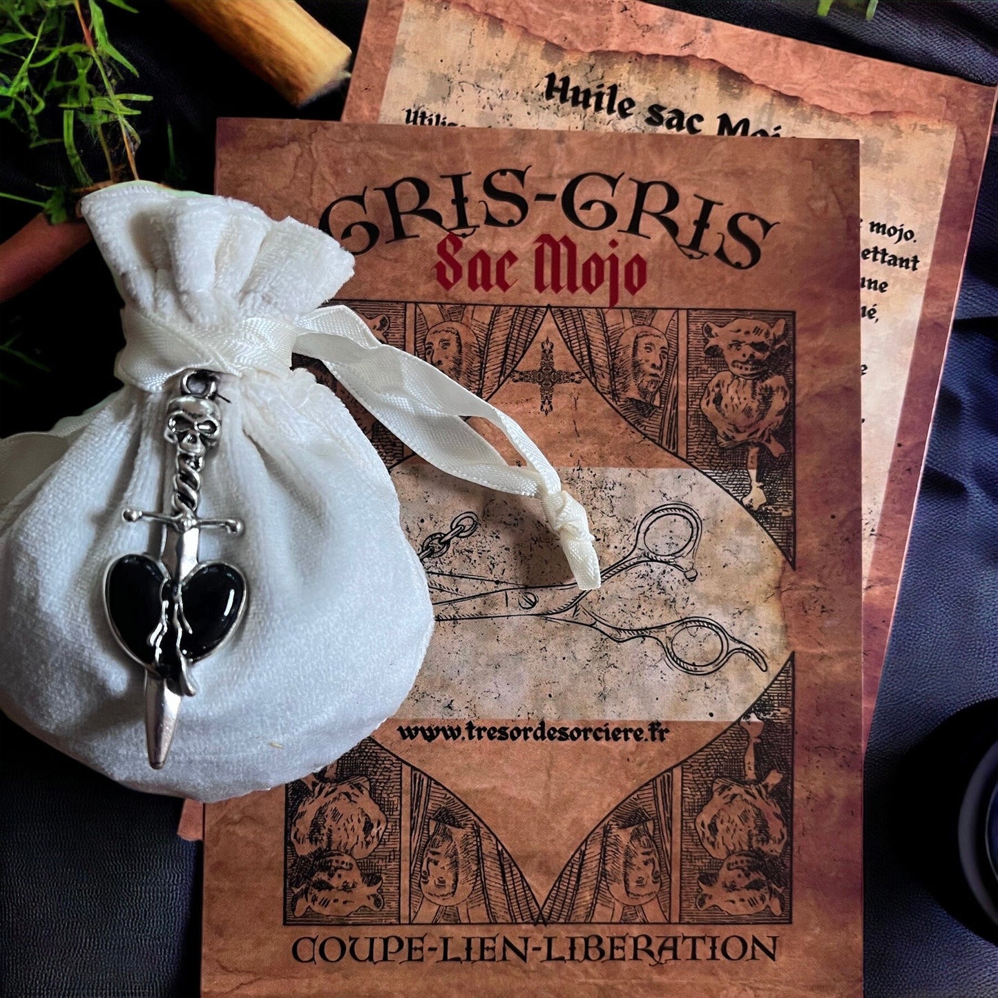 Sac mojo "libère moi", coupe-liens, mojo bag, amulette protection, talisman protection