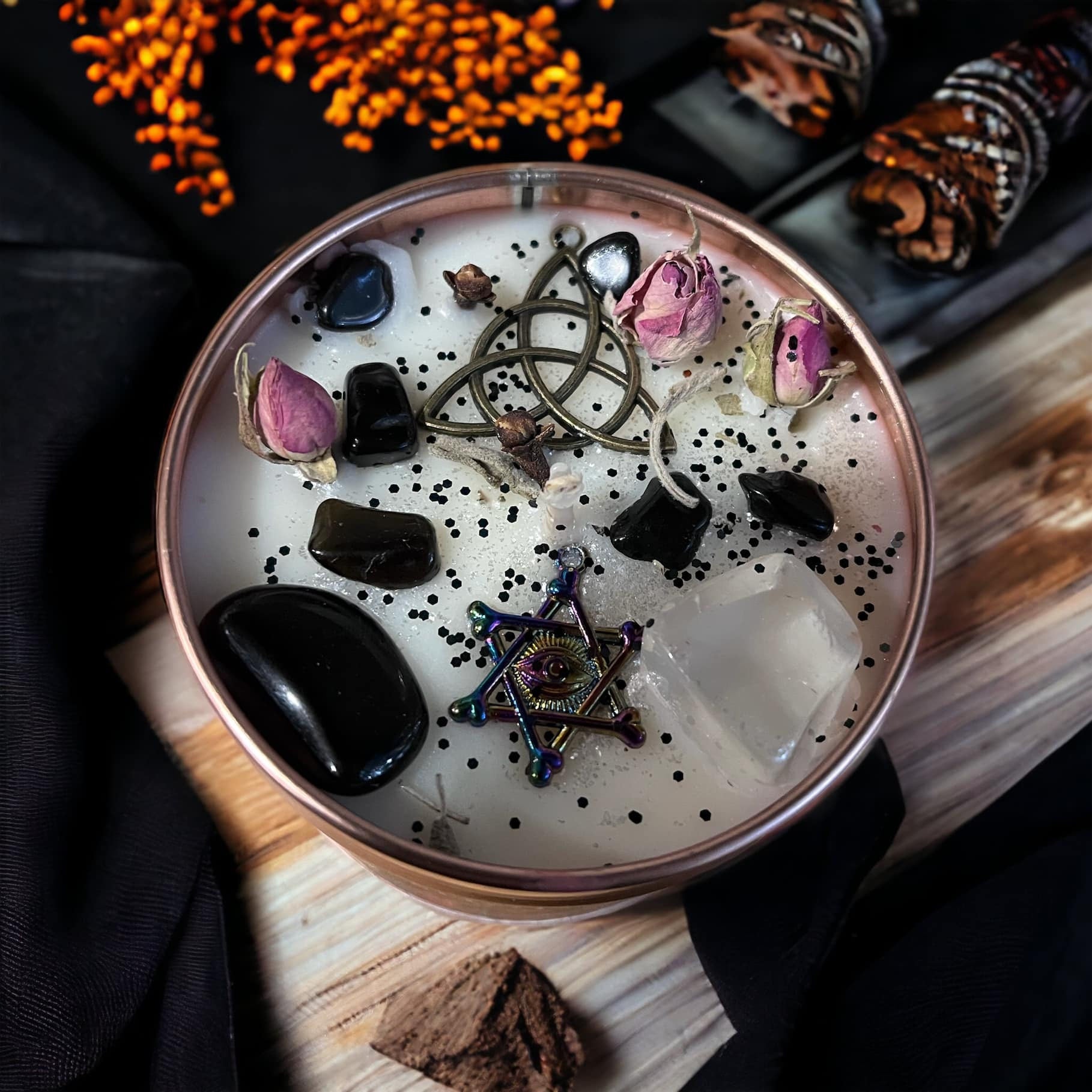 Bougie "Charmed", bougie sorcière, bougie d'intention