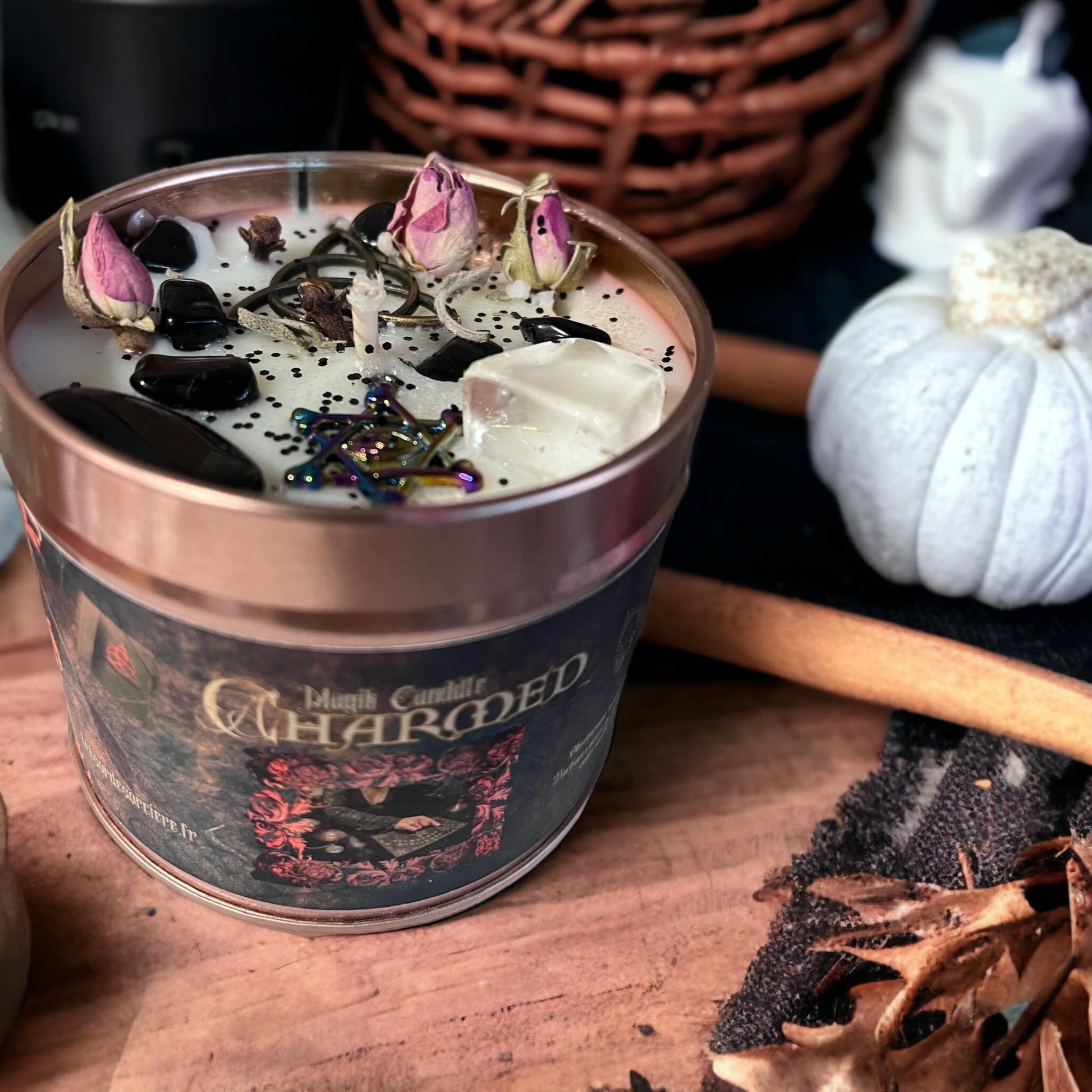 Bougie "Charmed", bougie sorcière, bougie d'intention