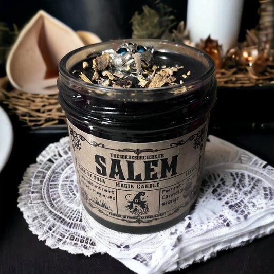 Bougie Salem, bougie rituel, bougie sorcière, bougie d'intention