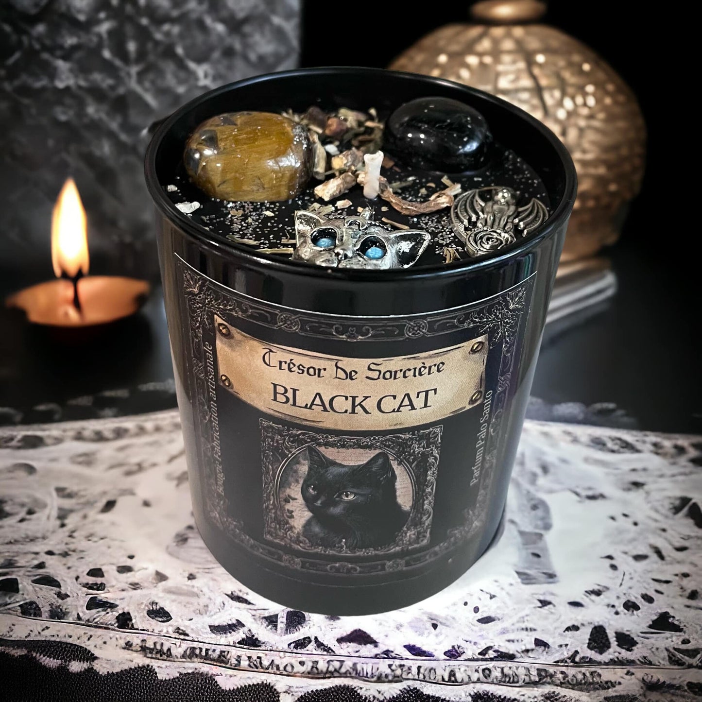 Bougie protection, bougie purification, bougie rituel, bougie black car