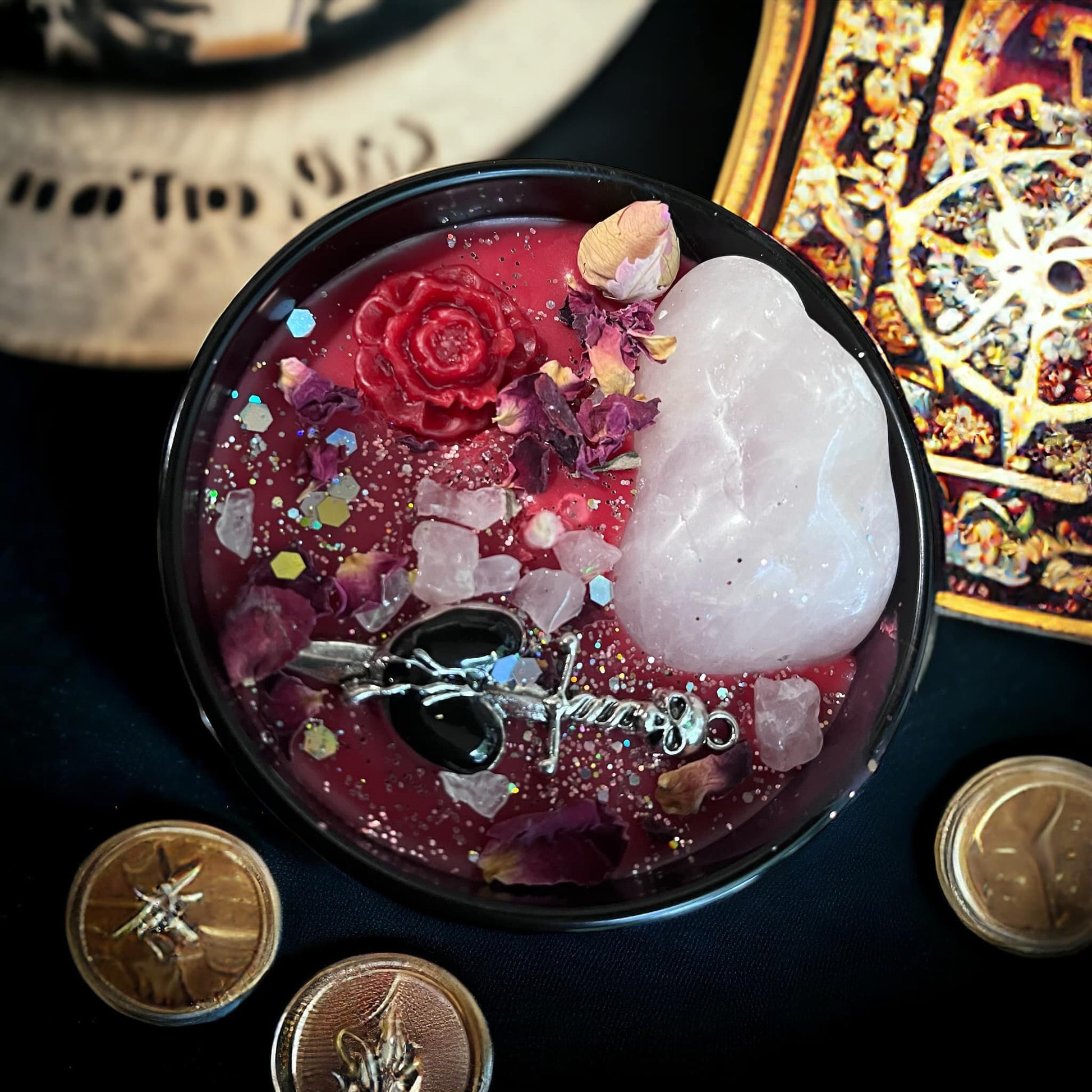 bougie d'amour, bougie d'intention, gothique, bougie manifestation