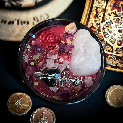 bougie d'amour, bougie d'intention, gothique, bougie manifestation