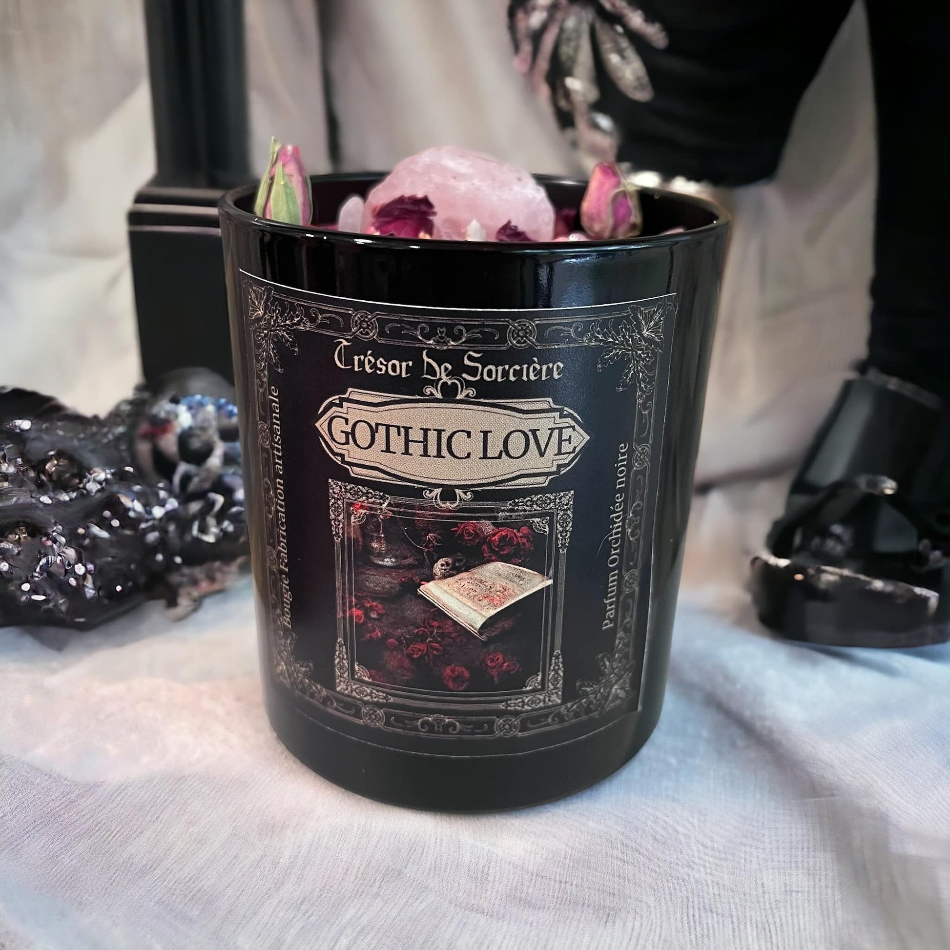 bougie d'amour, bougie d'intention, gothique, bougie manifestation