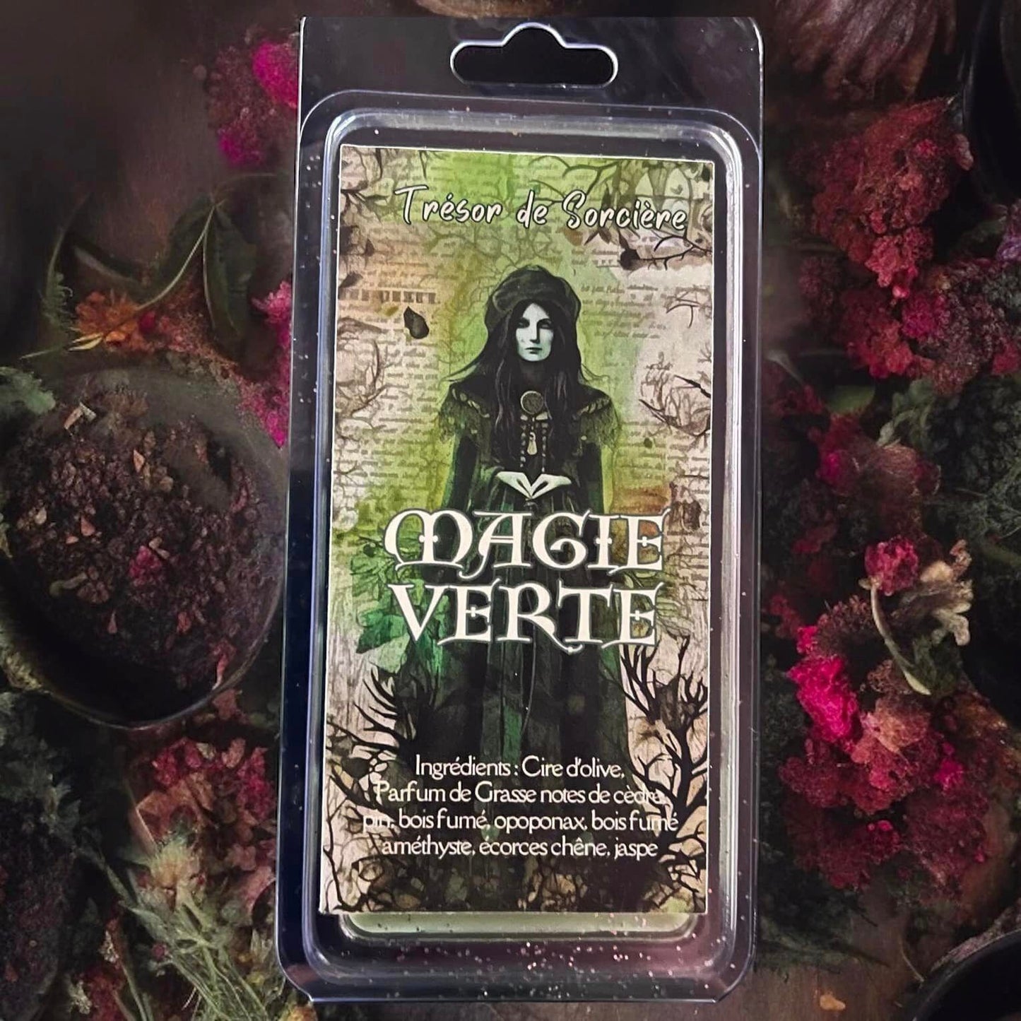 Fondants "magie verte, fondants de sorcière, fondants de cire parfumés, fondants d'intentions
