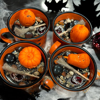 Bougie mug "Booo" Samhain, bougie Samhain