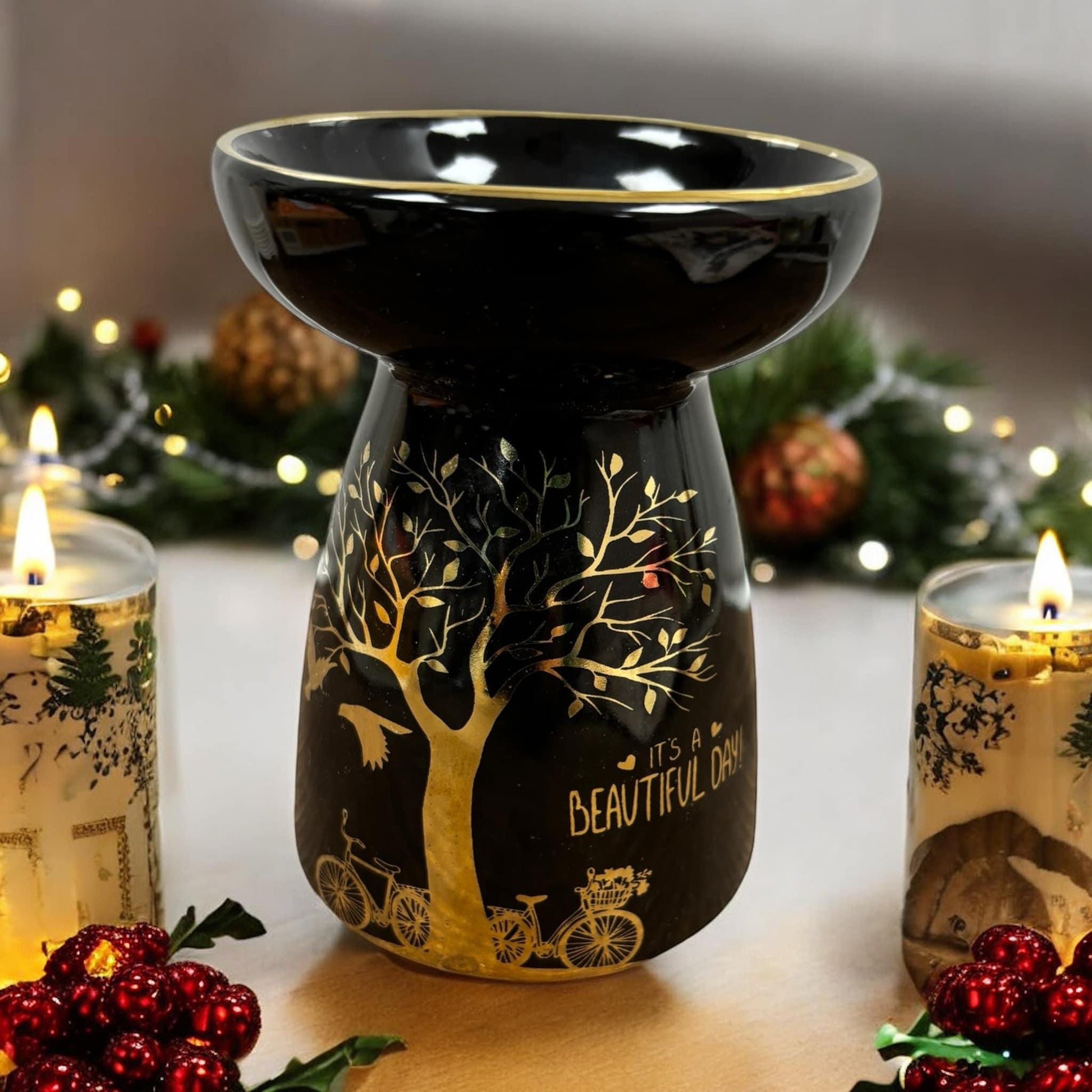 coffret Noël fondants parfumés et brûleur, cadeau Noël, fondants parfumés en cire d'olive, fondants de cire