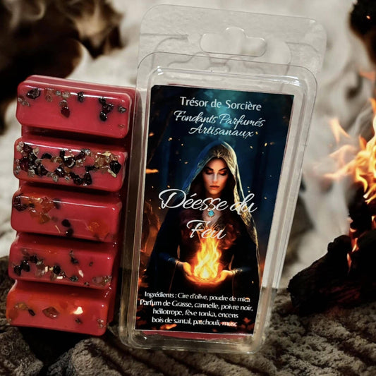fondants parfumés, fondants "déesse du feu", fondants sorcière, fondants d'intention, fondants de cire parfumés