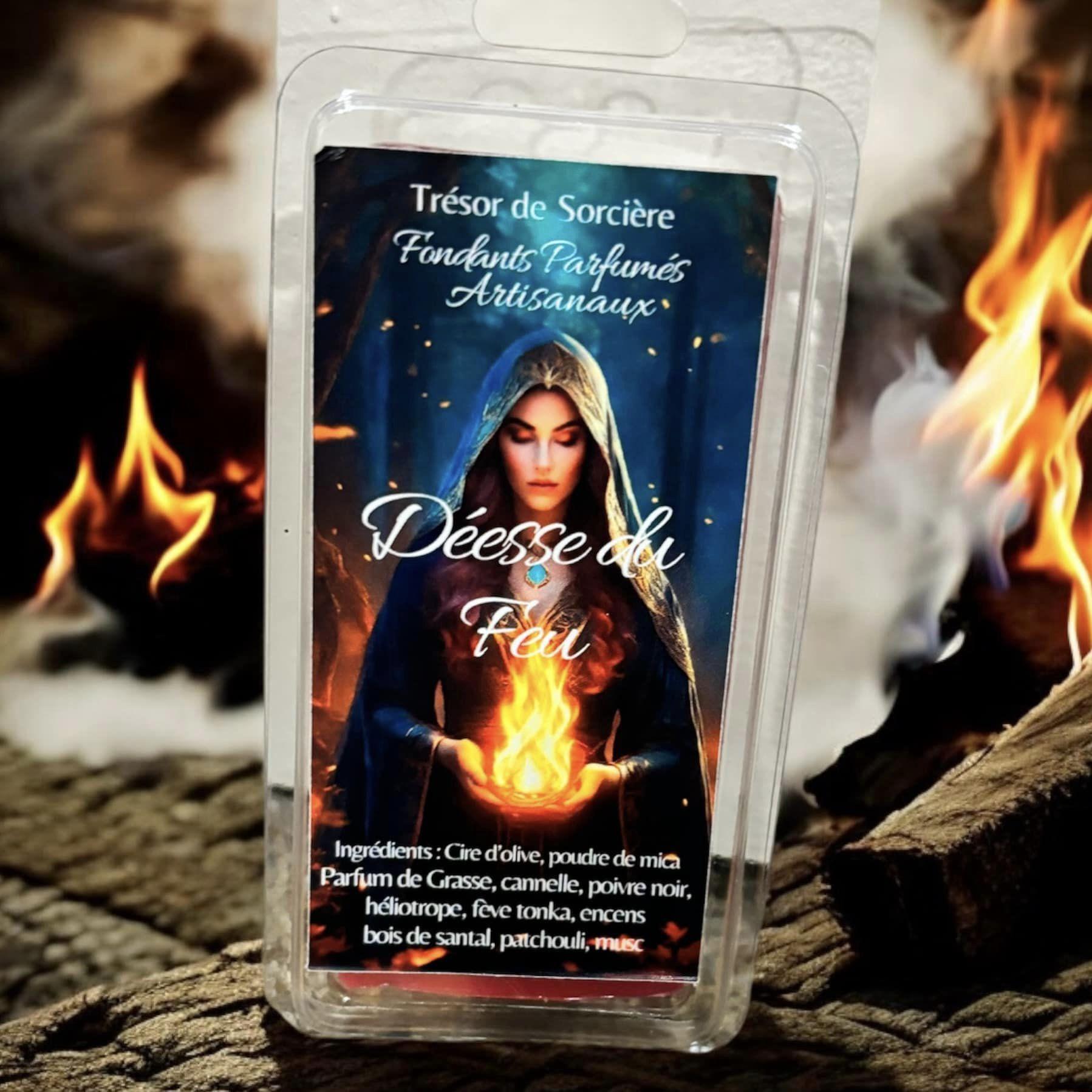 fondants parfumés, fondants "déesse du feu", fondants sorcière, fondants d'intention, fondants de cire parfumés
