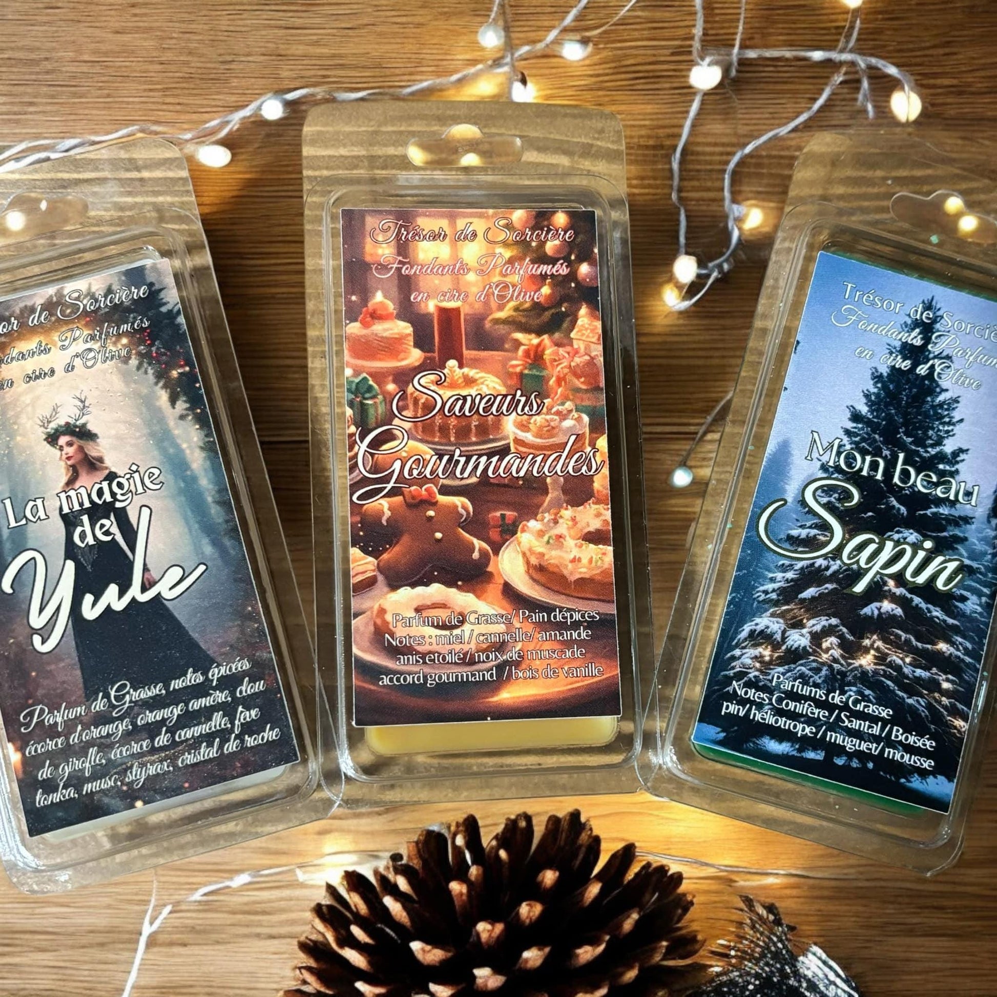Fondants parfumés, fondants "la magie de Yule", fondants de cire parfumés, fondants Yule, fondants Noël, fondants magiques