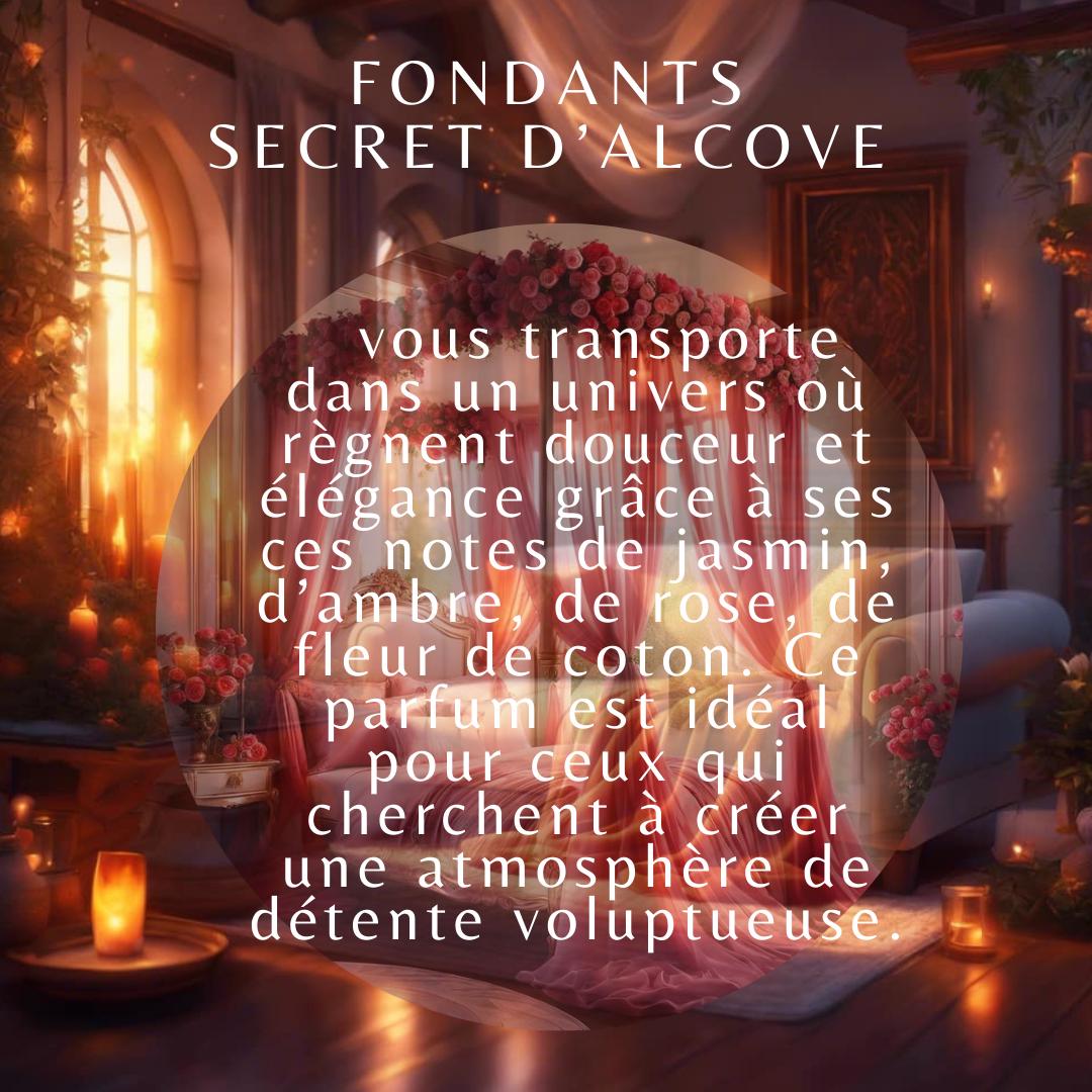 fondants de cire parfumés, fondants parfumés "secret d'alcôve", fondants de cire d'olive