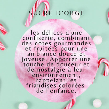 fondants parfumés "sucre d'orge", fondants de cire, fondants magiques, fondants