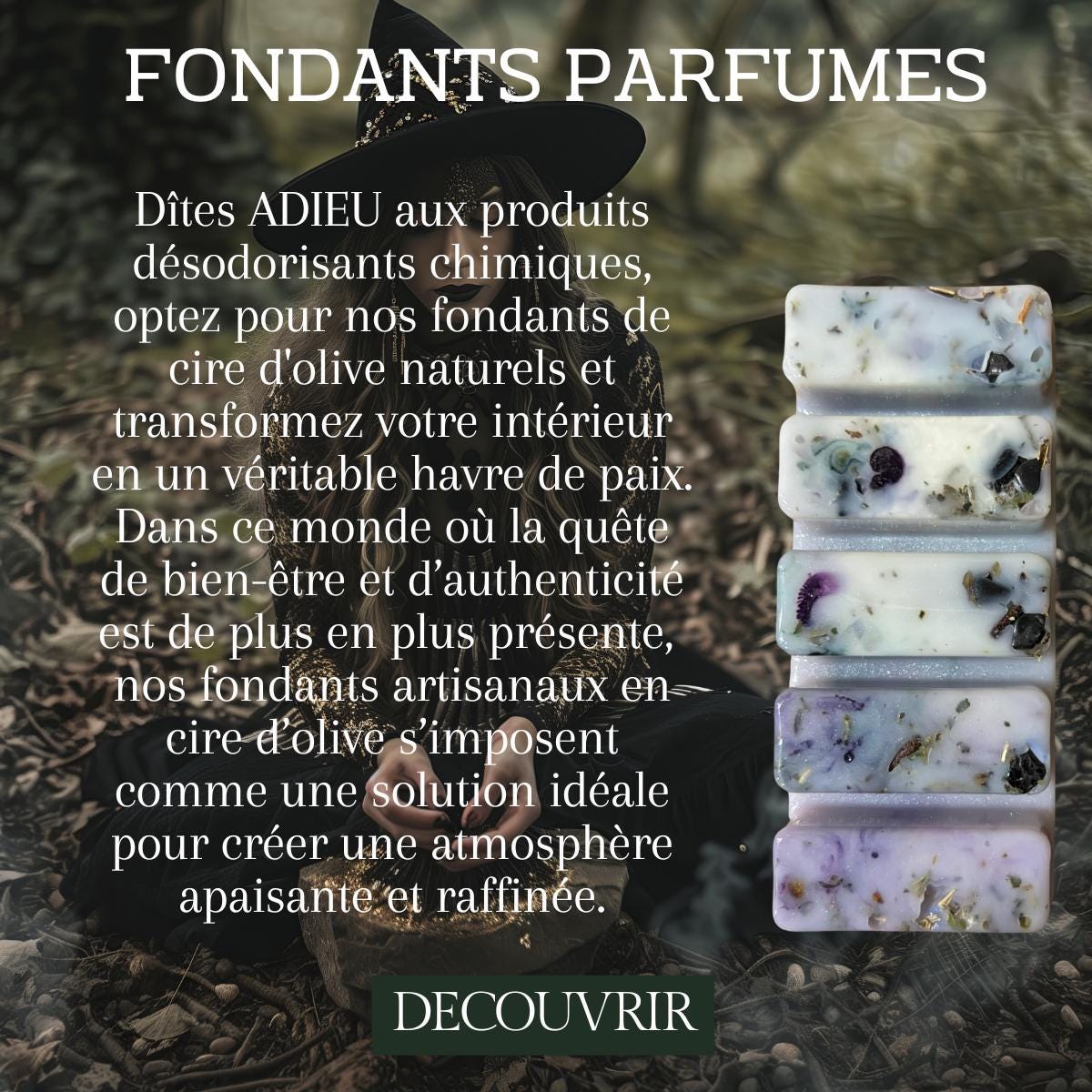 Fondants parfumés "Witch castel", fondants magiques, fondants d'intentions, fondants sorcière