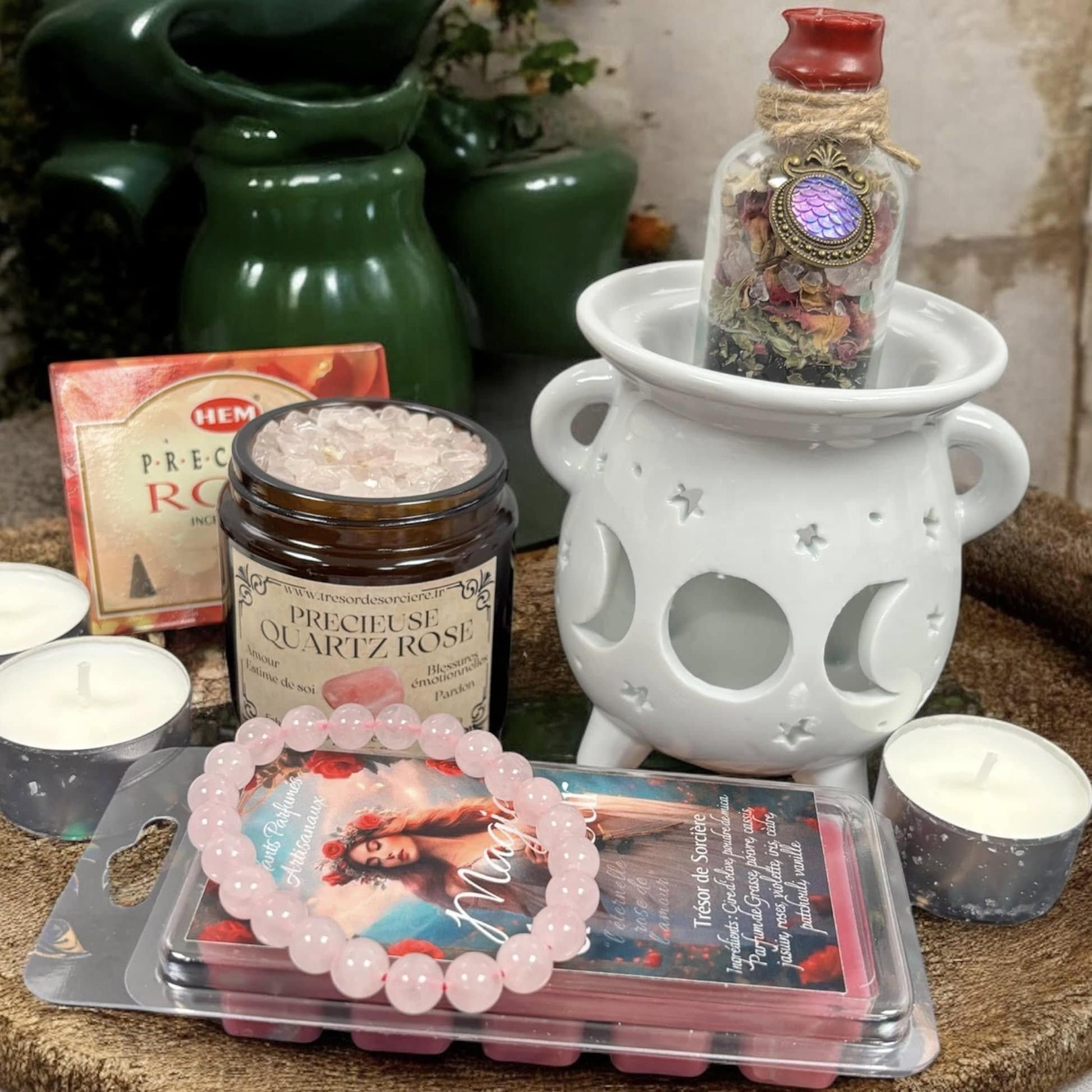 coffret cadeau saint valentin, fondants de cire parfumés, coffret bougie et fondants, saint valentin