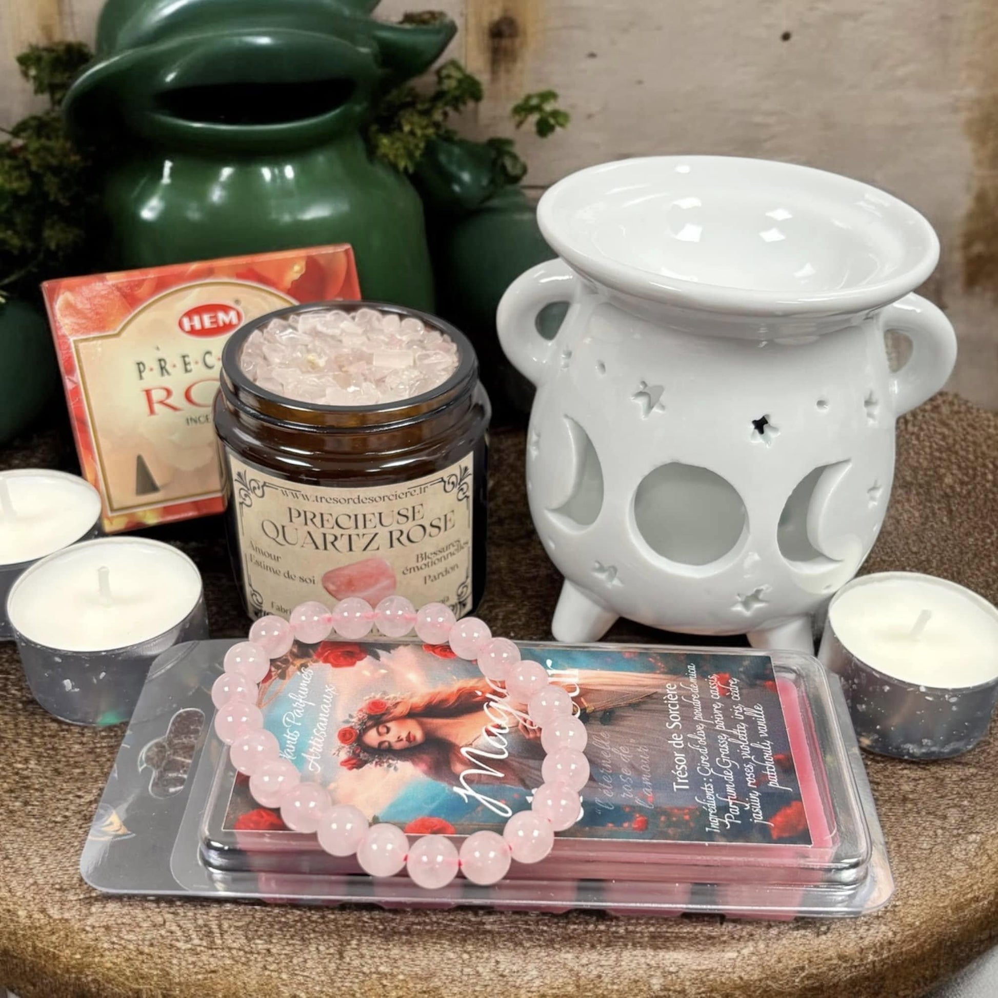 coffret cadeau saint valentin, fondants de cire parfumés, coffret bougie et fondants, saint valentin