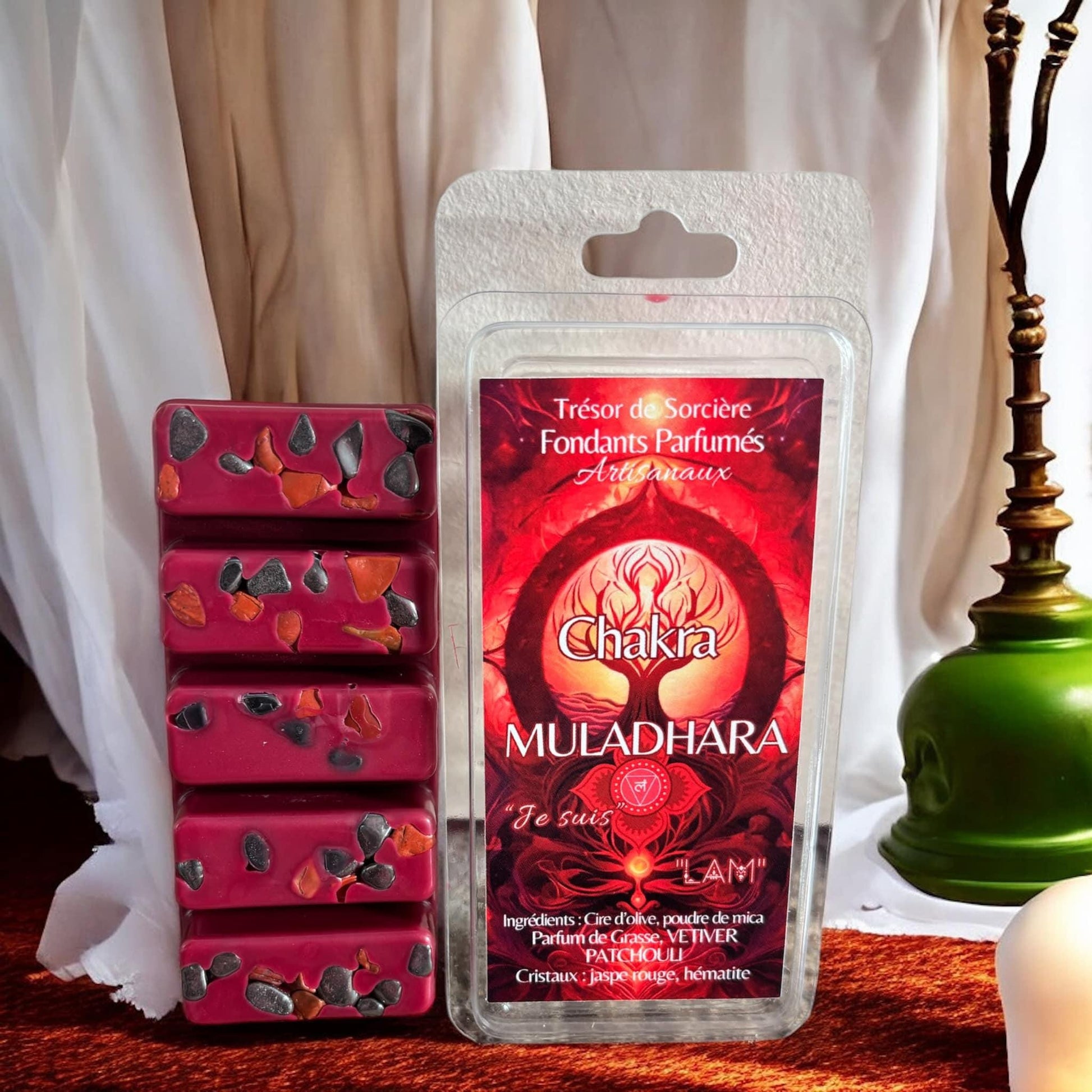 coffret chakras fondants, coffret fondants parfumés, fondants chakras, fondants d'intention, fondants sorcière, chakras