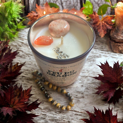 bougie rituel, bougie feu du dragon, bougie sorcière, bougie protection, bougie d'intention, bougie de manifestation