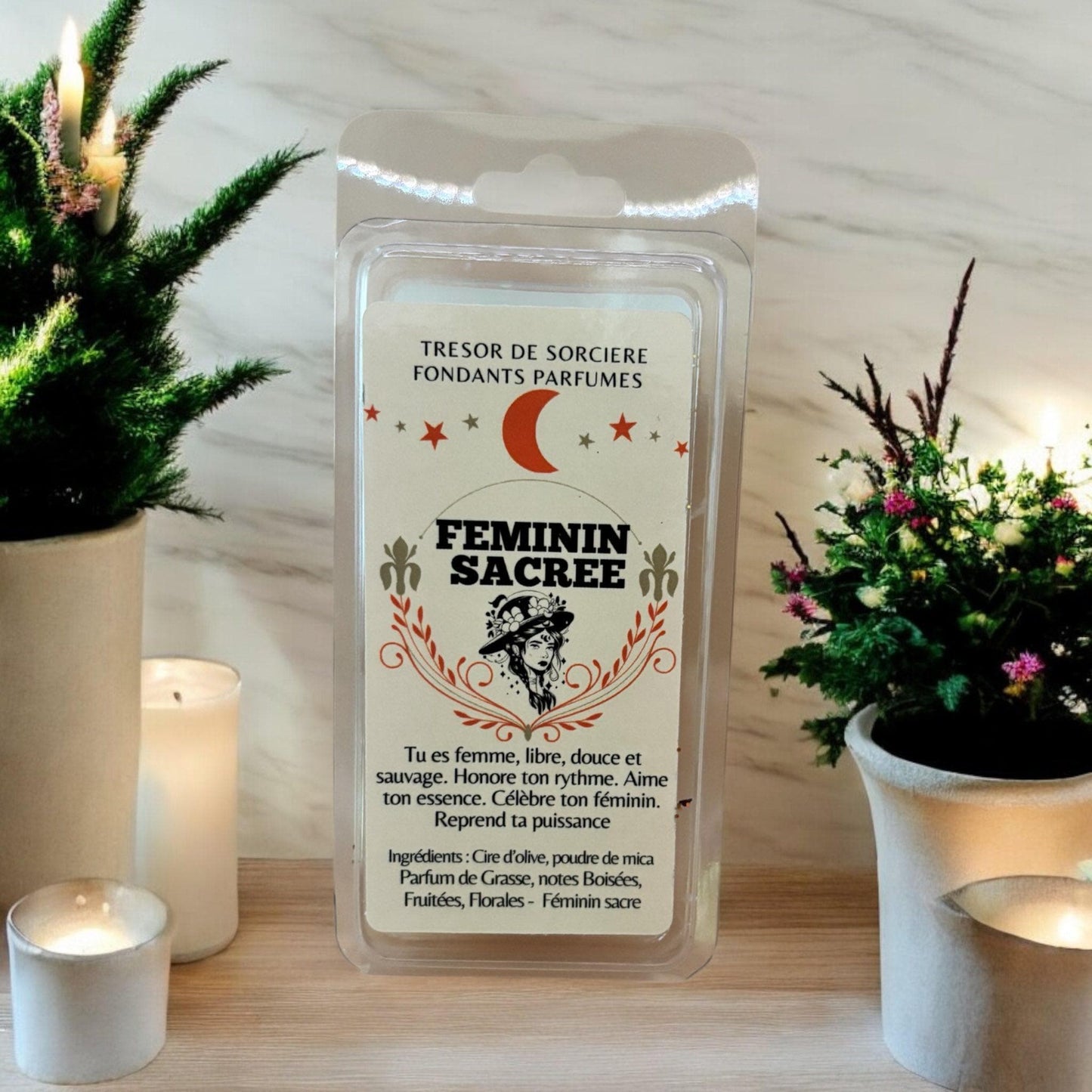 fondants de cire parfumés, fondants "féminin sacre", fondants magiques, fondants d'intention, fondants rituel