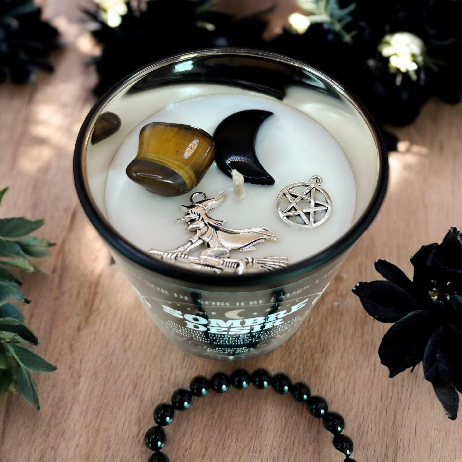 bougie "sombre désir", bougie protection, bougie d'intention, bougie magique, bougie witch, bougie sorcière,