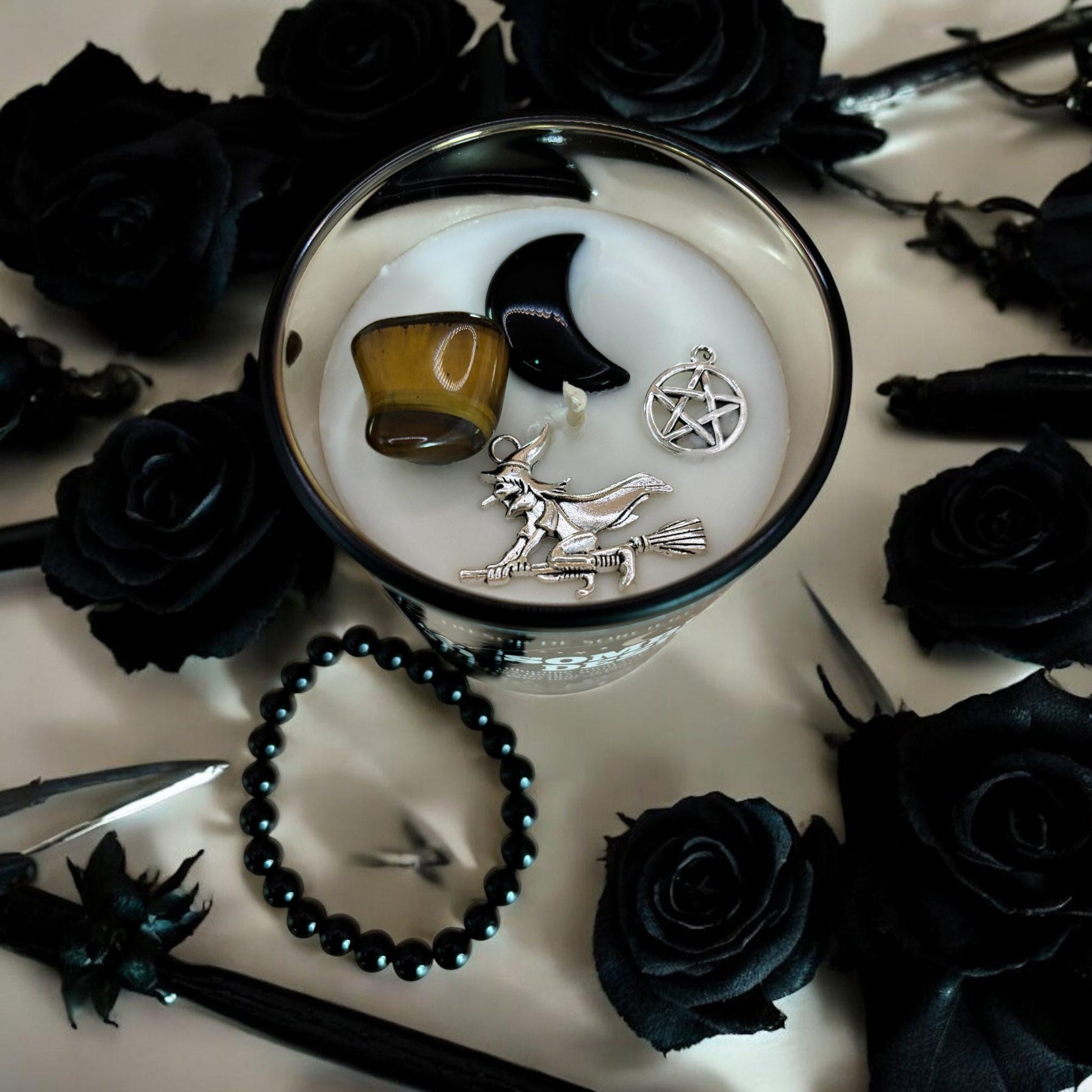 bougie "sombre désir", bougie protection, bougie d'intention, bougie magique, bougie witch, bougie sorcière,