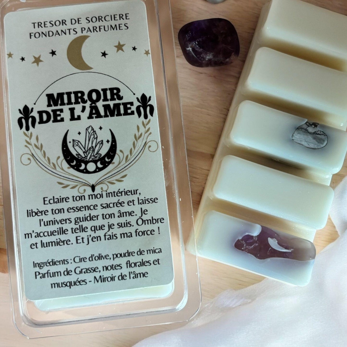 Fondants de cire parfumés "miroir de l'âme", fondants sorcière, fondants magiques, fondants d'intention