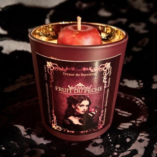 Bougie "fruit du péché", bougie d'intention, bougie parfumée, bougie gothique, bougie sorcière