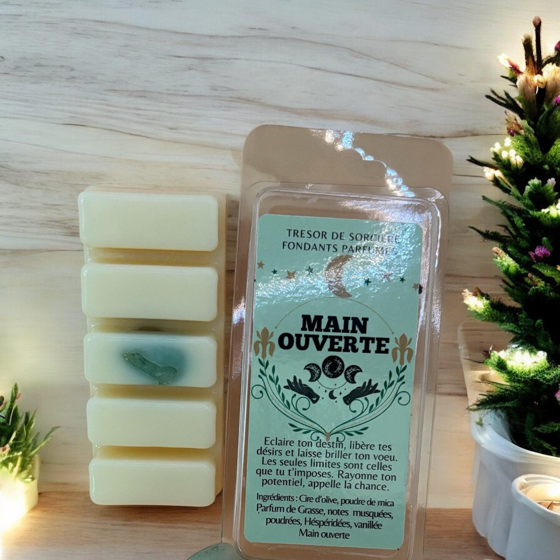 Fondants de cire parfumés, fondants "main ouverte", fondants sorcière, fondants d'intention, fondants magiques