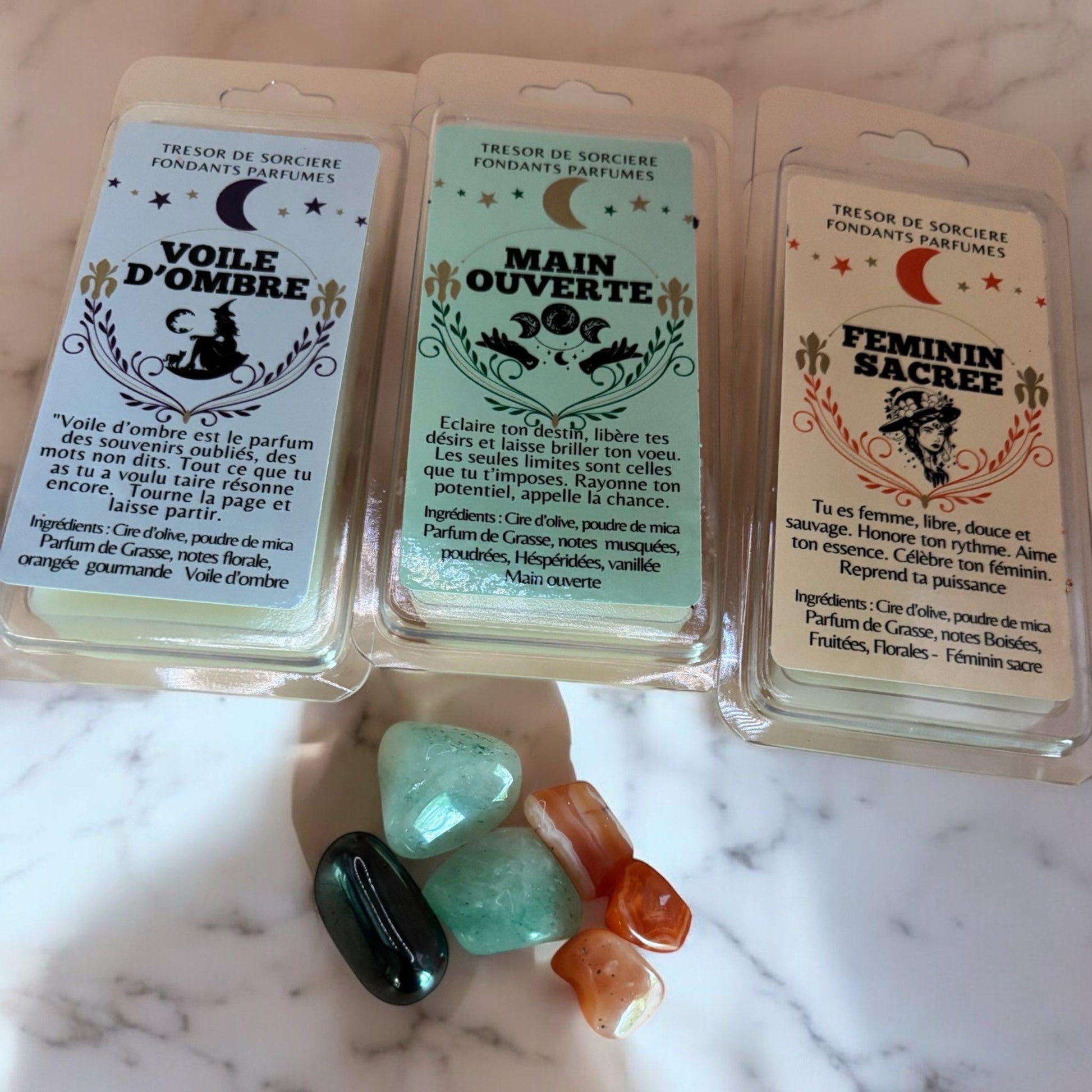 fondants parfumés, fondants d'intention, fondants "voile d'ombre", fondants magiques, rituel parfumés