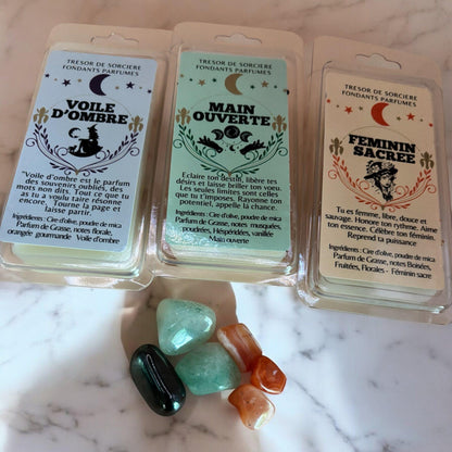 fondants parfumés, fondants d'intention, fondants "voile d'ombre", fondants magiques, rituel parfumés