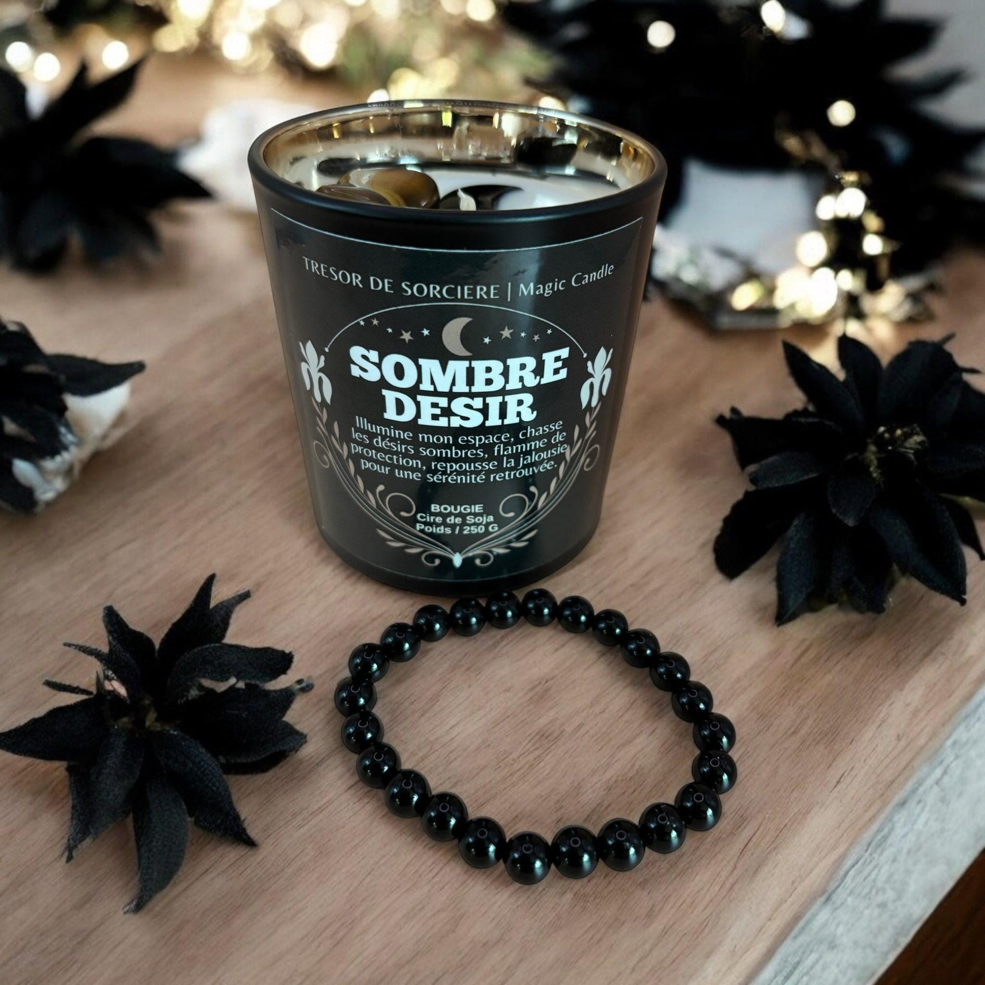 bougie "sombre désir", bougie protection, bougie d'intention, bougie magique, bougie witch, bougie sorcière,