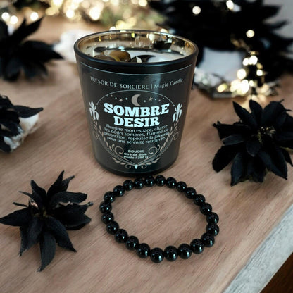 bougie "sombre désir", bougie protection, bougie d'intention, bougie magique, bougie witch, bougie sorcière,