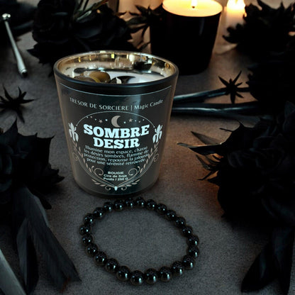 bougie "sombre désir", bougie protection, bougie d'intention, bougie magique, bougie witch, bougie sorcière,