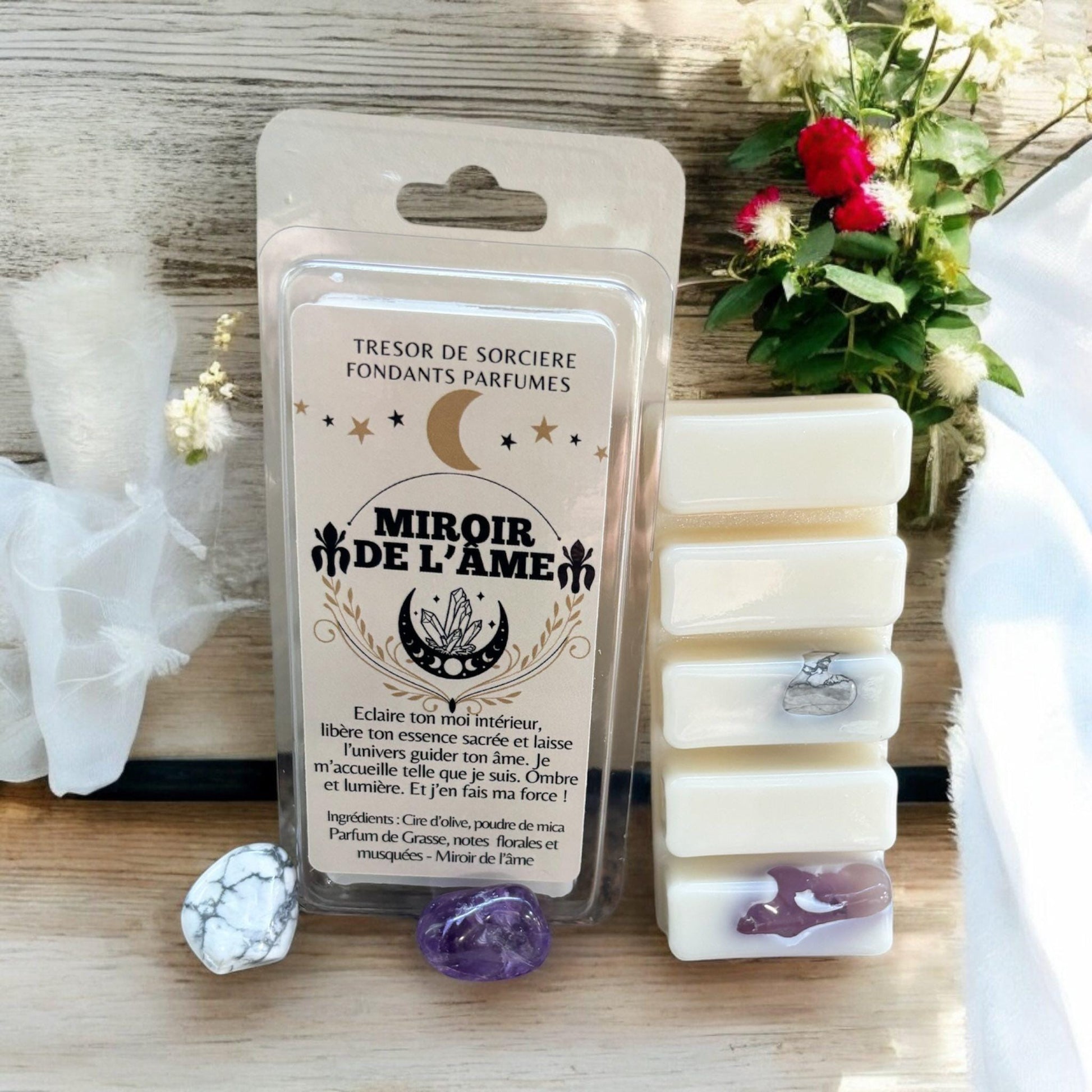 Fondants de cire parfumés "miroir de l'âme", fondants sorcière, fondants magiques, fondants d'intention
