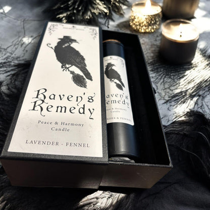 Bougie gothique, "Elixir des corbeaux", bougie sorcière, bougie d'intention, coffret bougie, bougie ésotérique, witchcraft