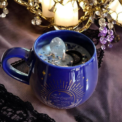 Bougie mug, bougie divination, bougie d'intention, bougie sorcière, bougie cadeau